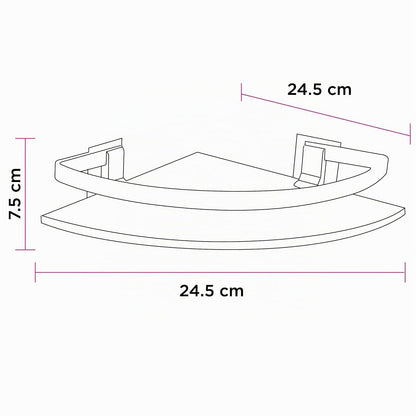 Art&Home Repisa Esquinera de Vidrio Templado 8 mm con Soportes de Aluminio, Ideal para Baño, Cocina o estética; fácil de Instalar y Limpiar