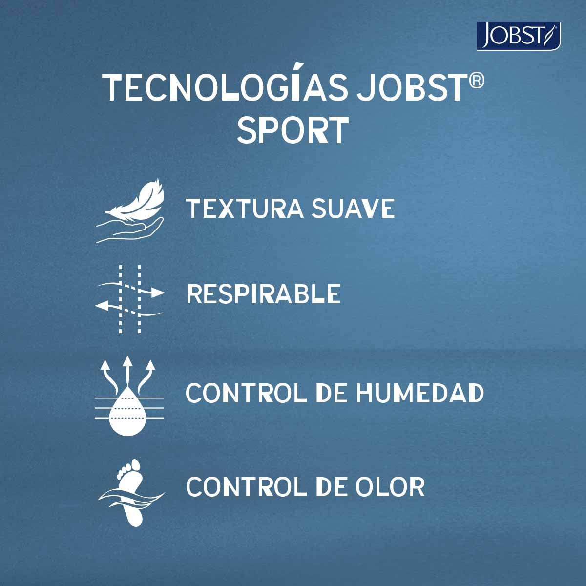 JOBST Sport Calcetines de compresión, Media 20-30mmHg, Rodilla, Talla L | Punta Cerrada, Color Negro, Compresión de Grado Médico
