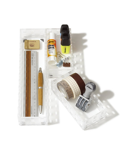 Like-It | Juego de Ladrillos 90078 | Contenedores apilables | Contenedores de Almacenamiento para Utensilios de Cocina, Oficina, Maquillaje, recámara, 2 Piezas de contenedores pequeños y 1 cubeta de