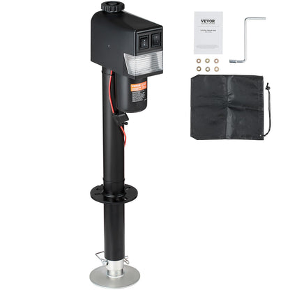 VEVOR - Gato eléctrico para lengüeta, Capacidad de 3500 Libras, Conector eléctrico de Remolque de 9.8"-33.8" con Cubierta Impermeable para RV, Caballo, remolques utilitarios