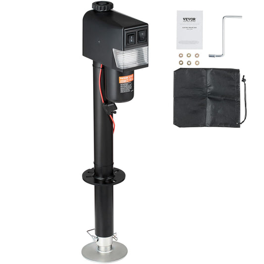 VEVOR - Gato eléctrico para lengüeta, Capacidad de 3500 Libras, Conector eléctrico de Remolque de 9.8"-33.8" con Cubierta Impermeable para RV, Caballo, remolques utilitarios