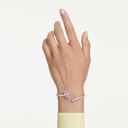 Swarovski x Ariana Grande - Pulsera oficial con motivo de libélula, cristales multicolores de corte mixto, acabado rodio, parte de la colección Ariana Libélula