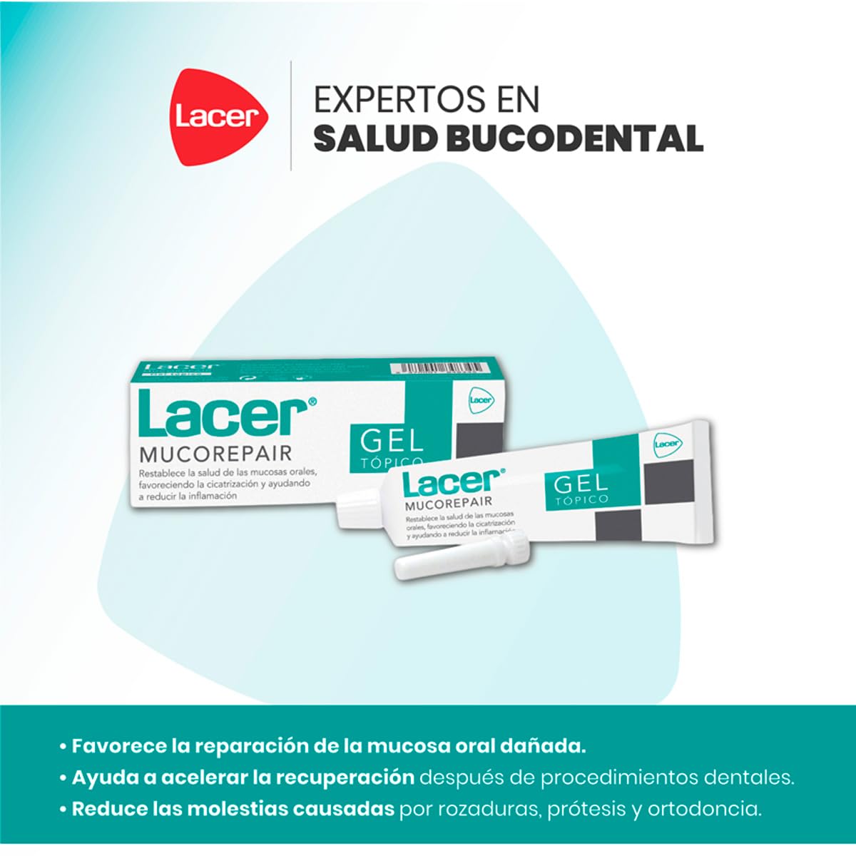 Lacer, Mucorepair Gel Oral Cicatrizante y Protector de la Mucosa, Uso Tópico, 30 ml