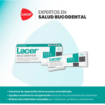 Lacer, Mucorepair Gel Oral Cicatrizante y Protector de la Mucosa, Uso Tópico, 30 ml