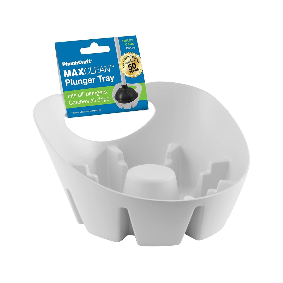 Plumbcraft MAXClean - Destapacaños para retrete, Tray, 7.5 x 7.5 x 7.5 inches, Blanco