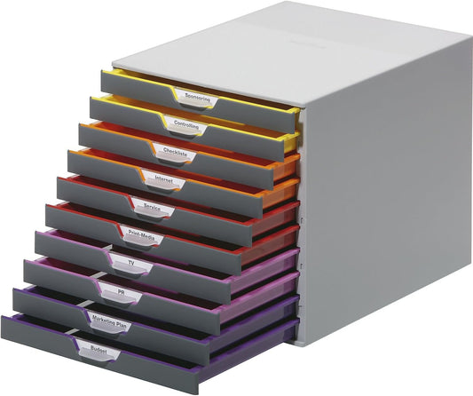 DURABLE VARICOLOR 10, Desk Storage Box, Gray & Multicolor (761027)