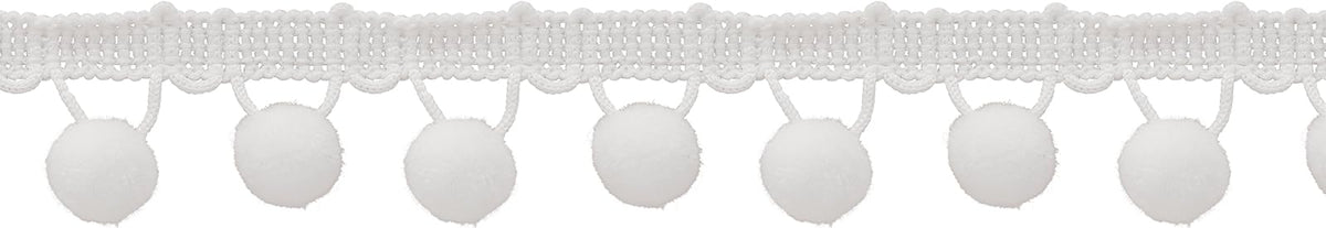 Ball Fringe 1-1/8" Wide 12 Yards-White