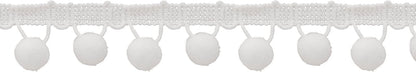 Ball Fringe 1-1/8" Wide 12 Yards-White