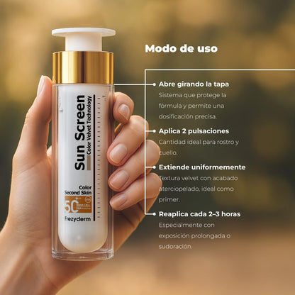 Frezyderm Color Velvet Protector Solar Facial SPF50+ con Acabado Matte 50ml | Protector Solar Facial SPF50+
