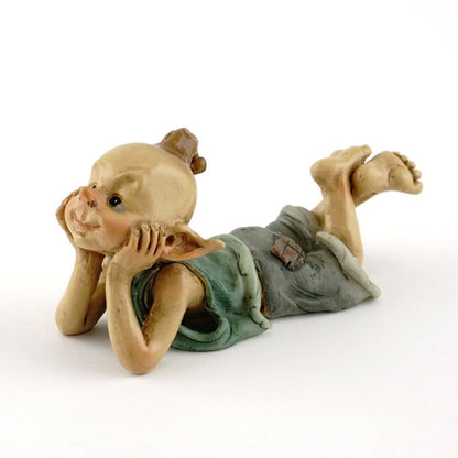 Top Collection Miniature Fairy & Terrarium Garden Pixie in Thought Statue, Small