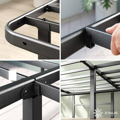 Zinus Rumi | Base de Cama Queen de Acero de Fácil Armado Que Soporta Cualquier Tipo de Colchón | Montaje de 20 Minutos | Garantía de 5 años