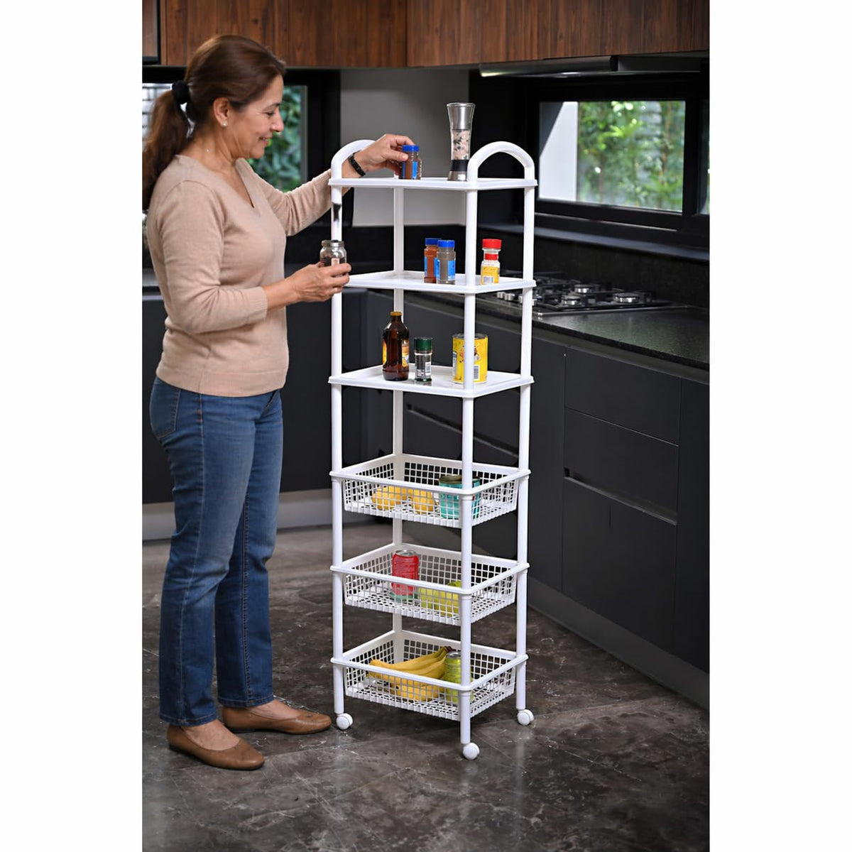 Liftor Italhome Estante De Plástico, Organizador De Cocina con Ruedas Prakti Alacena
