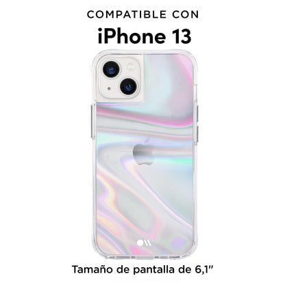 Case-Mate - Soap Bubble - Funda para iPhone 13 - Diseño Iridiscente - Protección contra caídas de 10 pies - 6.1 Pulgadas - Burbuja de Jabón