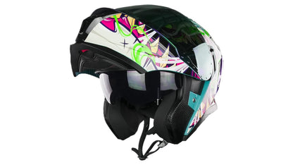 KOV Casco Apolo SKUALO Azul ABATIBLE para Moto Certificado Dot