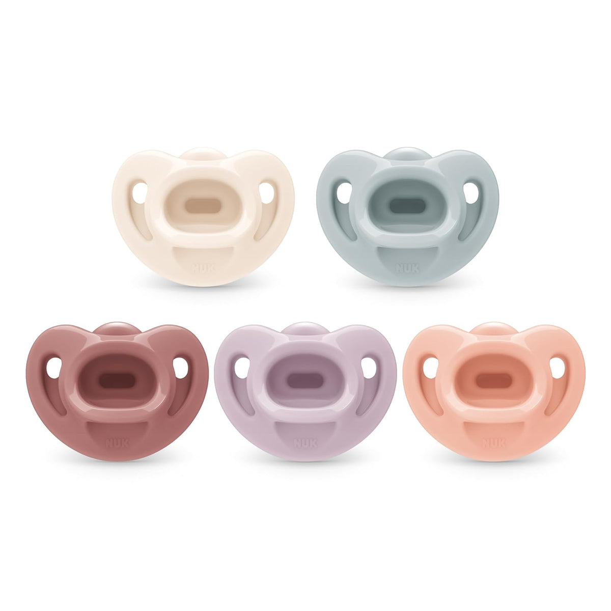 NUK Chupones de ortodoncia cómodos 100% silicona, 0-6 meses, moda rosa, colección atemporal, 5 unidades