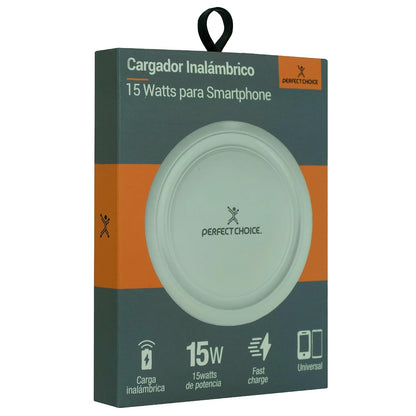 Perfect Choice Cargador Inalambrico Universal QI 15W para Smartphone Carga Rápida PC-240846