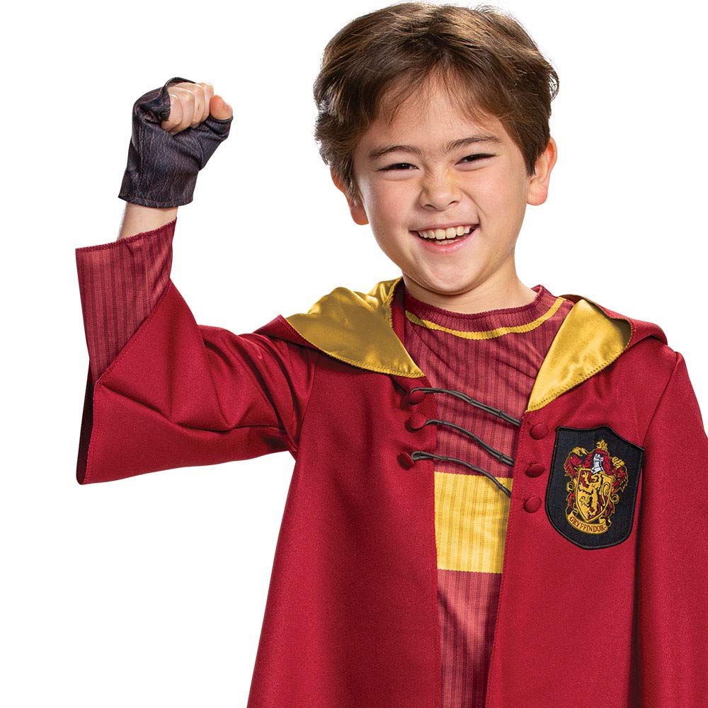Harry Potter Quidditch Gryffindor - Disfraz Infantil de Lujo, Rojo y Dorado, Talla M (7-8)