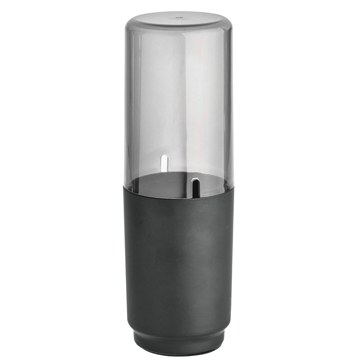 InterDesign Austin Covered Holder, Holds Regular and Electric Toothbrushes, Smoke/Matte Black