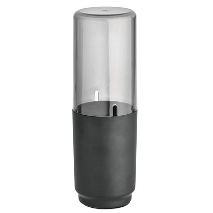 InterDesign Austin Covered Holder, Holds Regular and Electric Toothbrushes, Smoke/Matte Black