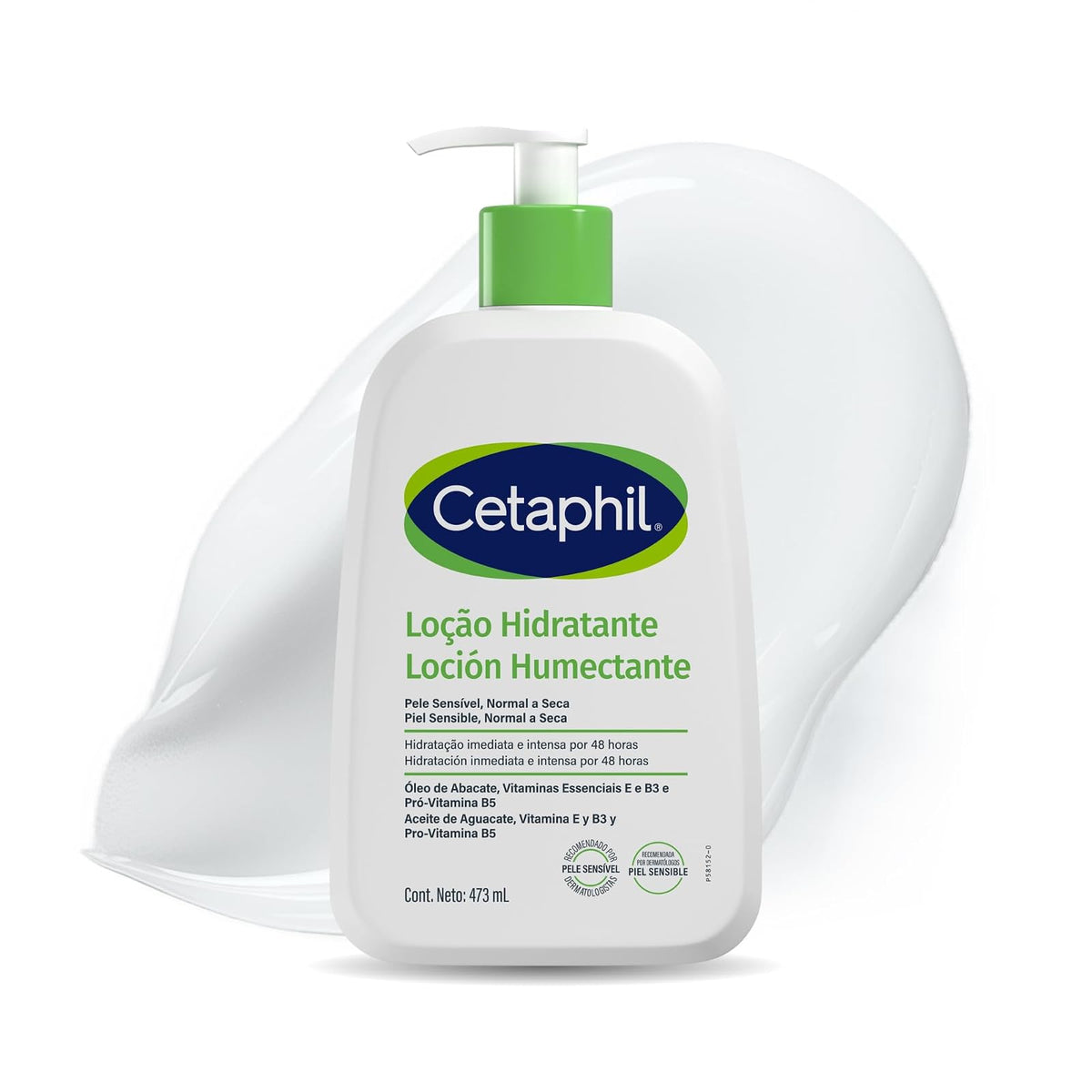 Cetaphil Loción Humectante Facial Corporal Textura Ligera Piel Mixta 473 ml | Hidrata hasta 48 h, restaura barrera cutánea en 1 semana, con niacinamida, pantenol, vitamina E y aceite de aguacate ligero.