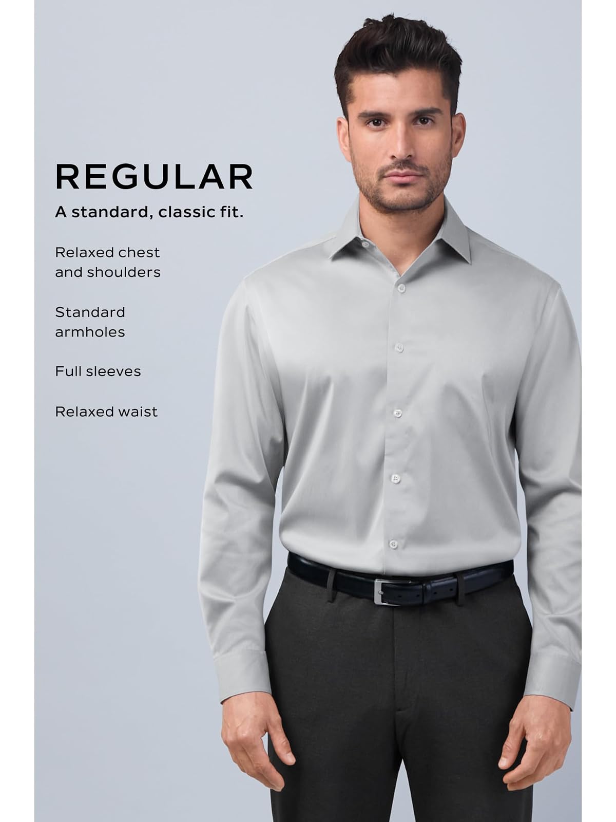 Van Heusen Camisa de vestir, ajuste regular, para hombre