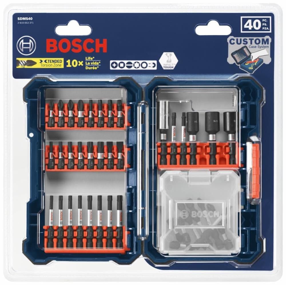 BOSCH SDMS40 Juego de 40 piezas de destornillador resistente a los impactos surtidos para aplicaciones de atornillado
