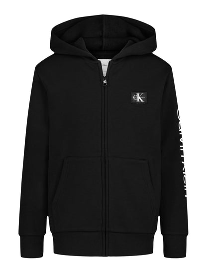 Calvin Klein Sudadera con Capucha Cierre Completo para Niño - 10-12 - Ck Negro