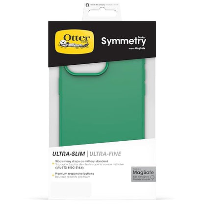 OtterBox - Funda para iPhone 15 Pro MAX (Solamente) Serie Symmetry - Jugo Verde (Verde), se Ajusta a MagSafe, Bordes Ultra Elegantes y elevados Que protegen la cámara y la visualización