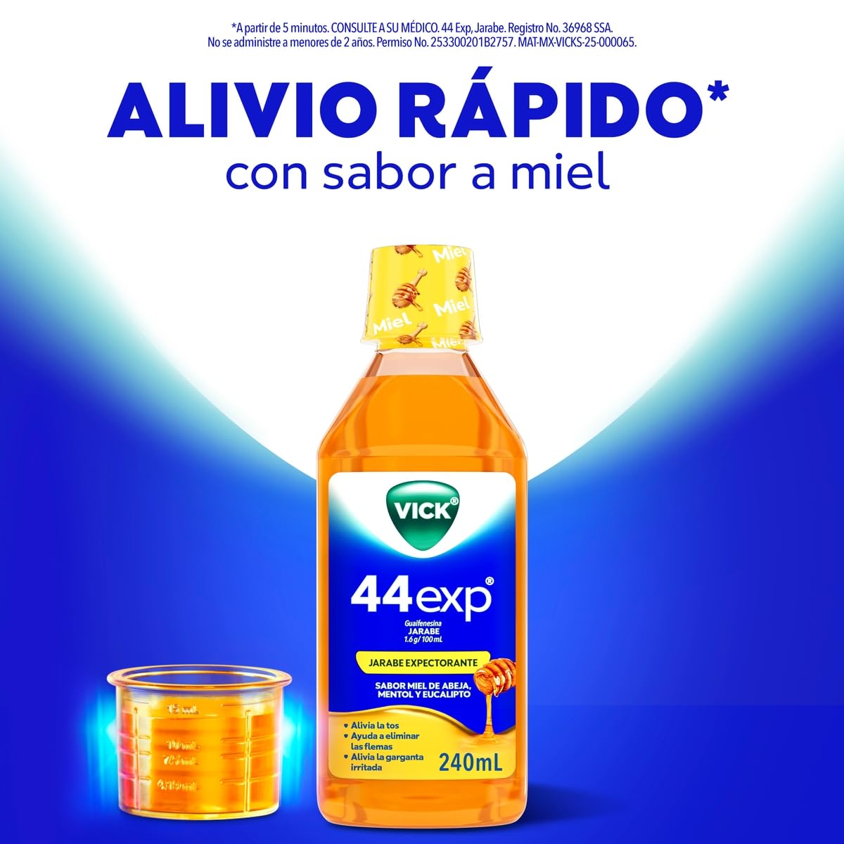 Vick Jarabe 44Exp Miel Alivia la Tos con Flemas 240ml