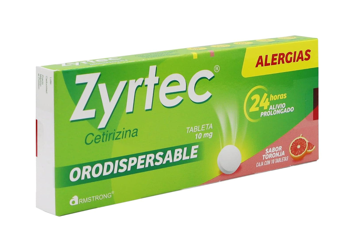 Zyrtec Orodispersable Antihestaminico 10 mg c/10 tabletas