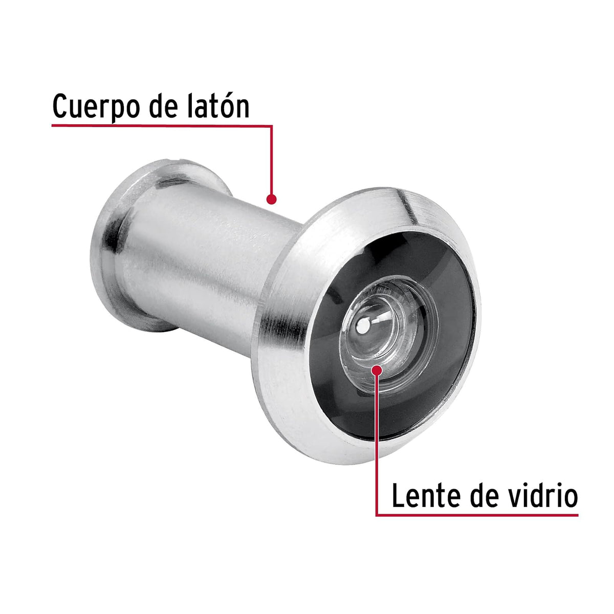 Hermex MIRI-3, Mirilla de seguridad de cromo, latón