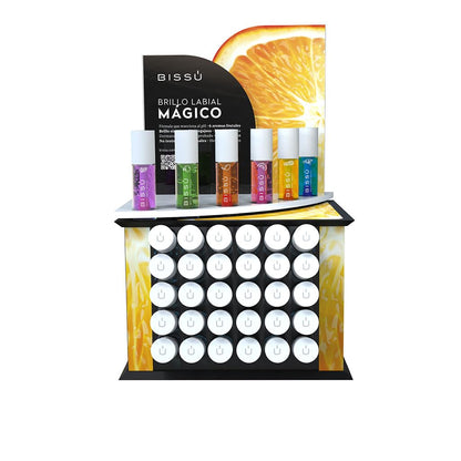 Bissú Cosméticos, Exhibidor Brillo Labial Mágico