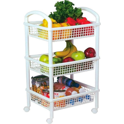 Italhome Estante De 3 Niveles con Ruedas, Organizador De Almacenaje Multiusos Carrito De Cocina Blob