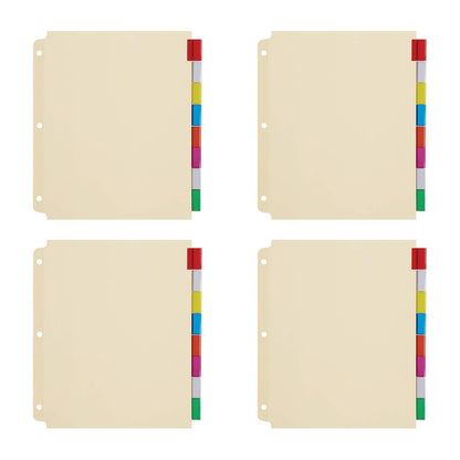 Oxford 3 Ring Binder Dividers, 8 Tab, Insertable Multicolor Big Tabs, 4 Sets (R215-8A3), Assorted