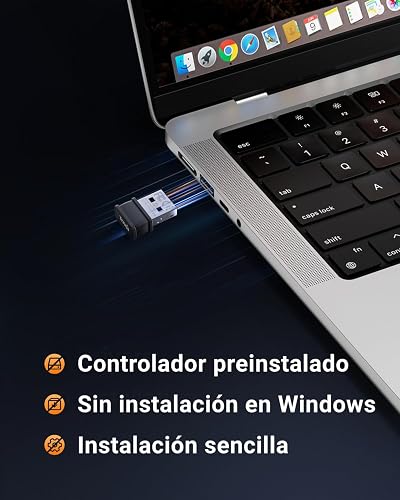 Tenda W311MI Adaptador WiFi 6 USB AX300,2.4GHz, USB WiFi para PC, Alta Velocidad 300Mbps, Antena Interna, WiFi Dongle, Ap Integrado, Seguridad WPA/WPA2, Compatible con Windows 7/10/11