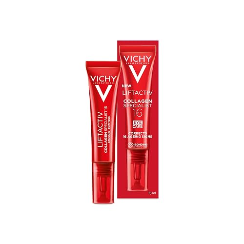 Vichy Liftactiv Collagen 16 Tratamiento Contorno de Ojos Dermatológico 15ml | Tratamiento Anti-edad para Ojos con 5% de Complejo Pro-Colágeno, Reduce Arrugas, Ojeras y Bolsas Para una Mirada más Firme