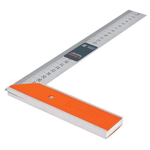 Truper PESQ-3, Prensa esquinera profesional, 3" de aluminio + EC-12, Escuadra para carpintero, acero inoxidable, 12"