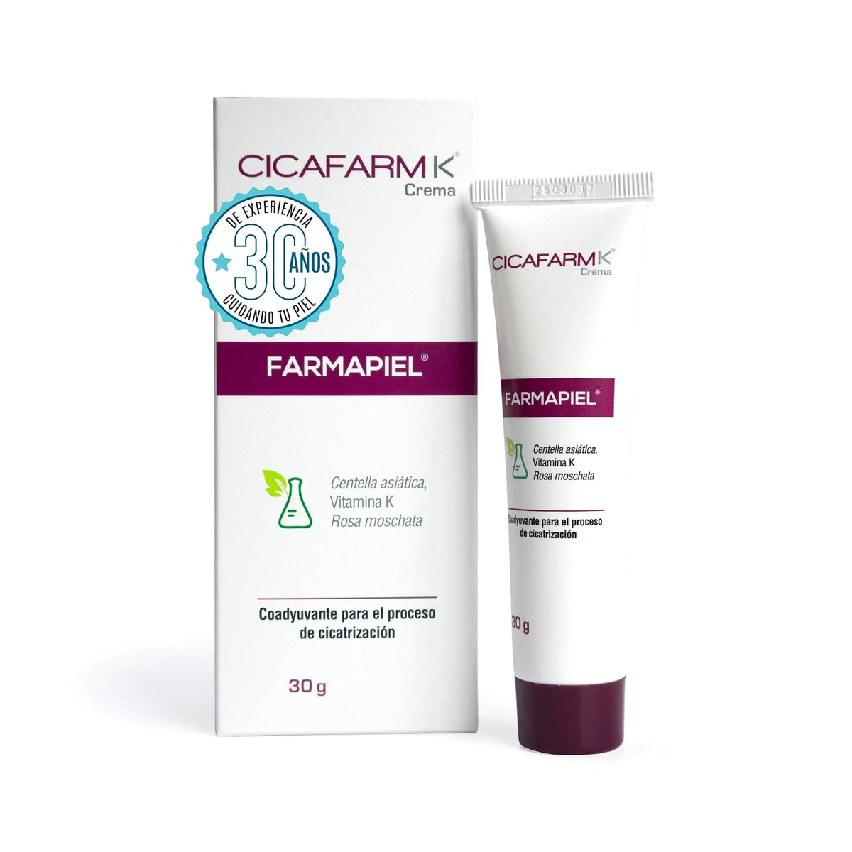 Cicafarm K Crema Reparadora para Cicatrización 30 g | Centella asiática, cicatrices recientes, raspaduras y cirugías superficiales