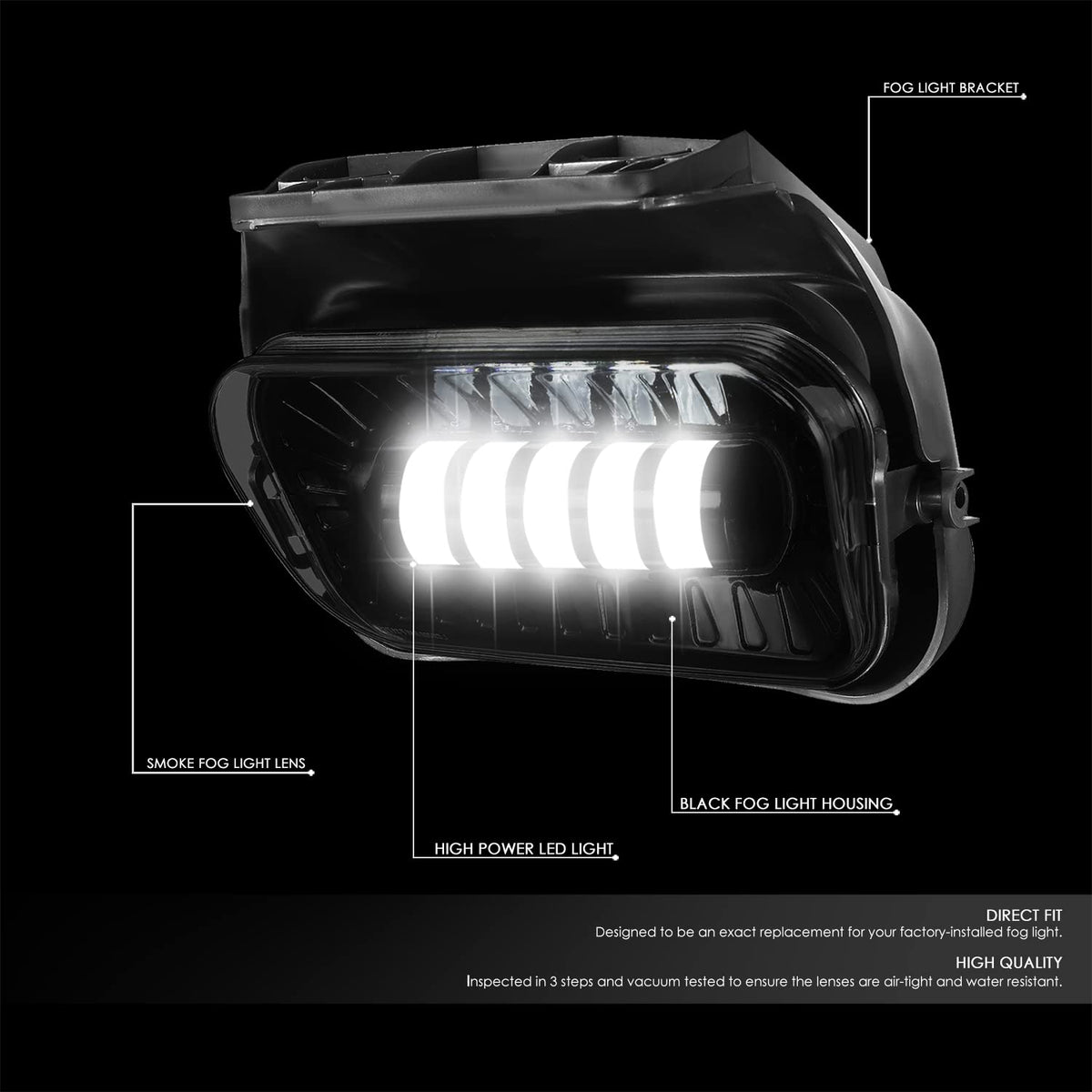 DNA Motoring FL-ZTL-339-SM Par de Luces Antiniebla para Chevrolet Silverado 1500 2500HD 3500 Classic Avalanche 02-06, Negro Ahumado