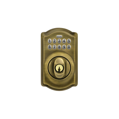 Schlage Camelot Escudo con tTeclado nNumérico Antique Brass 1 paquete
