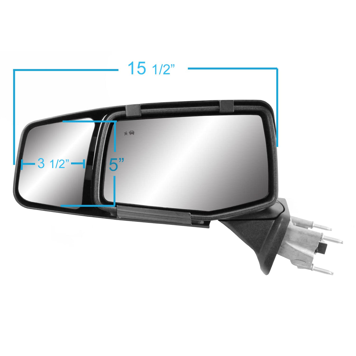 Fit System Espejo de Remolque Snap & Zap 80930 para Silverado/Sierra 1500 2019-2024, Negro