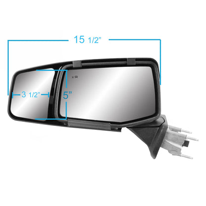 Fit System Espejo de Remolque Snap & Zap 80930 para Silverado/Sierra 1500 2019-2024, Negro