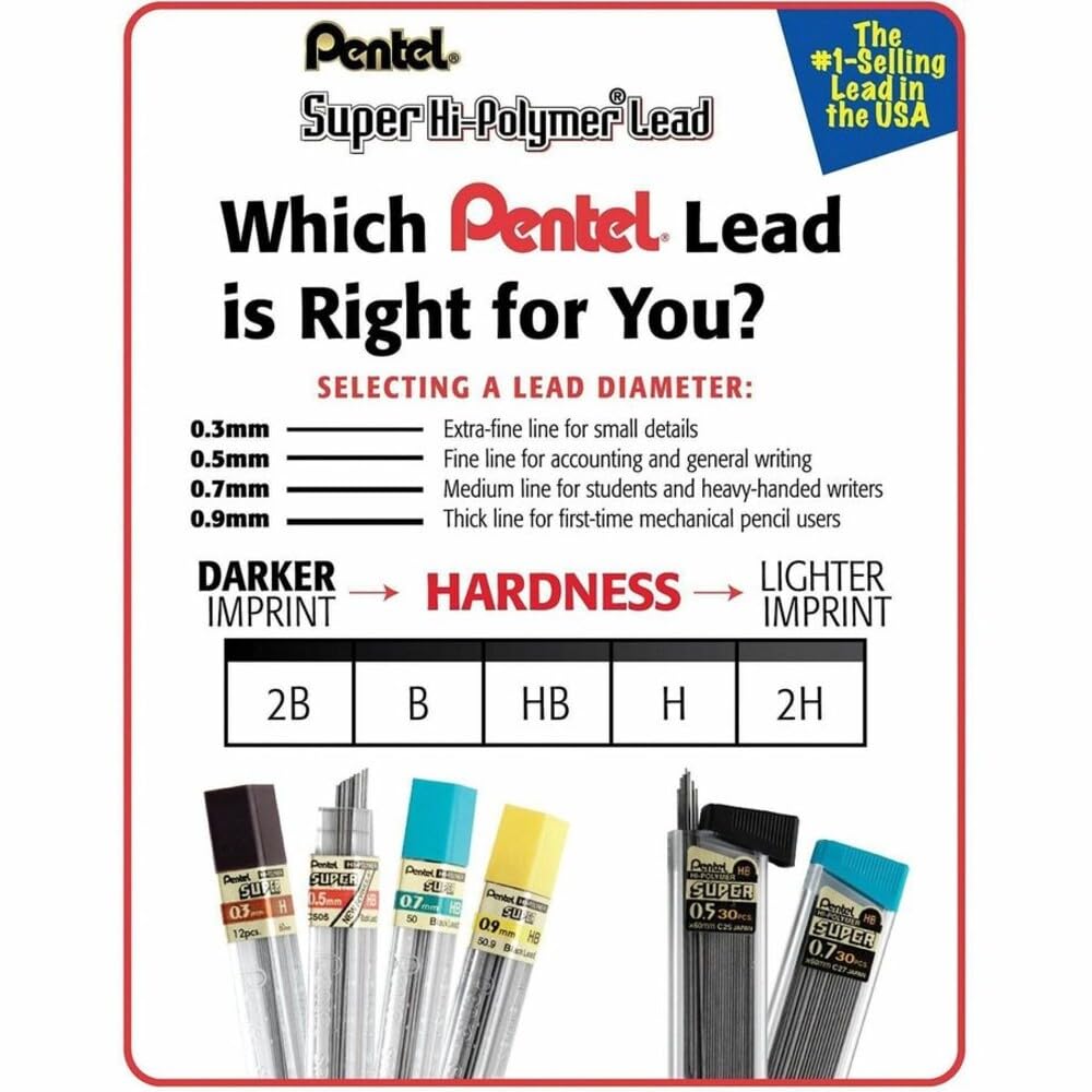Pentel Pencil Refills Minas de repuesto