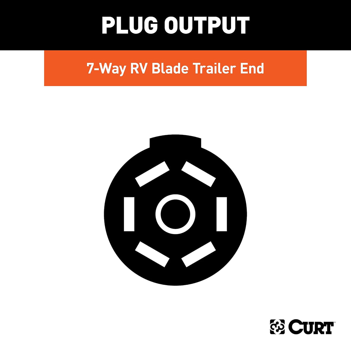 Curt Enchufe de Cableado para Remolque de 7 Pines RV Blade 56622, 2.44 m