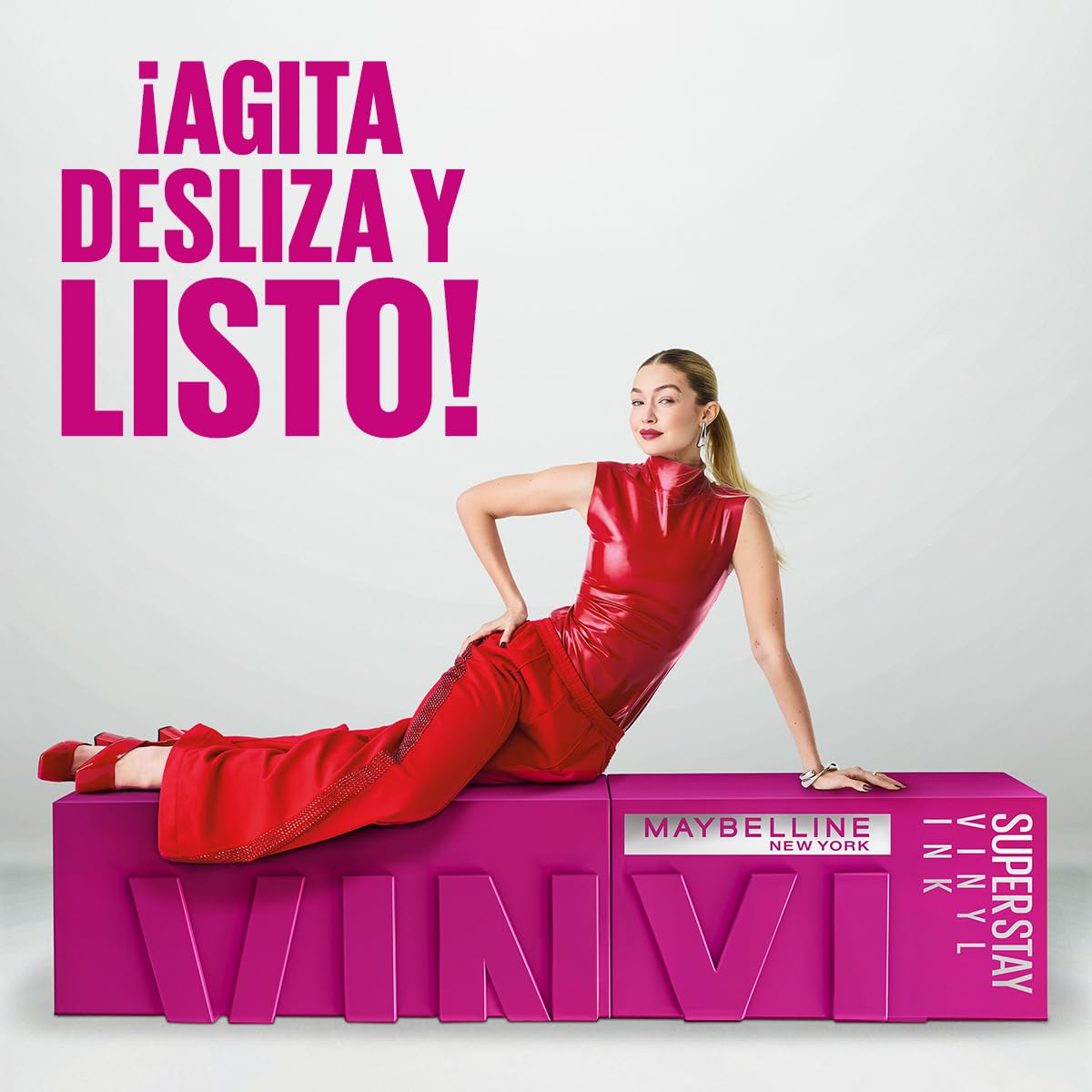 Maybelline Labial líquido brillante Superstay Vinyl Ink Tono Upbeat, 4.2ml - Dura hasta por 16H, brillo instantáneo sin grumos, sin transferencias