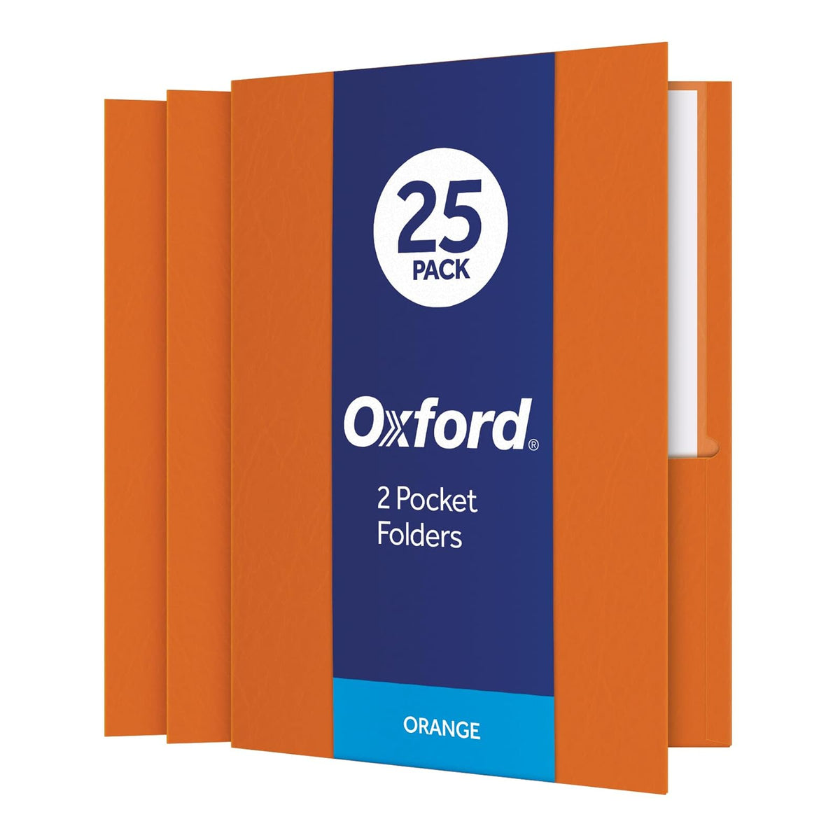 Oxford Fólder Doble Solapa con 2 Bolsillos, Caja con 25 - naranja - fiesta de bloques - 25-Count - Carpetas