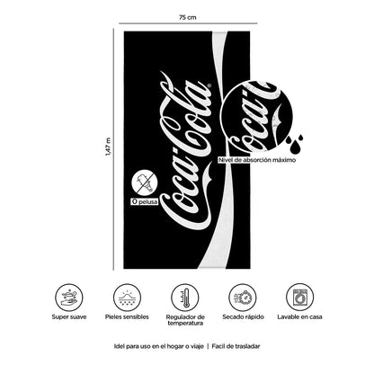 Providencia Toalla Premium para Baño 75x147cm Coca-Cola Black