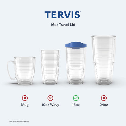Tervis - Tapa de viaje fabricada en Estados Unidos con aislamiento de doble pared, taza de viaje que mantiene las bebidas frías y calientes, se adapta a vasos de 16 onzas, paquete de 46 unidades,