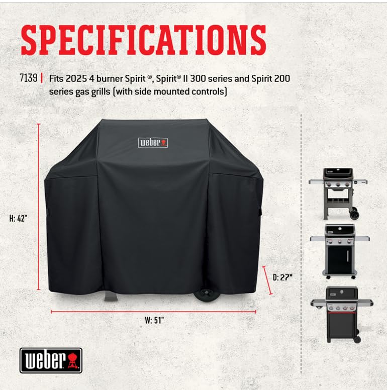 Weber 7139 Funda Asador Spirit II, 3 Quemadores