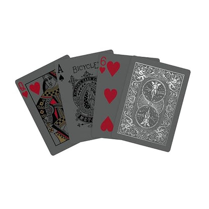 Cartas de Juego de Metal Negro y Plateado para Bicicleta, Cubierta de Metal de Alta Calidad, tamaño de póquer clásico, diseño de Lujo Coleccionable, Ideal para la Noche de Juego, Regalo y Relleno de